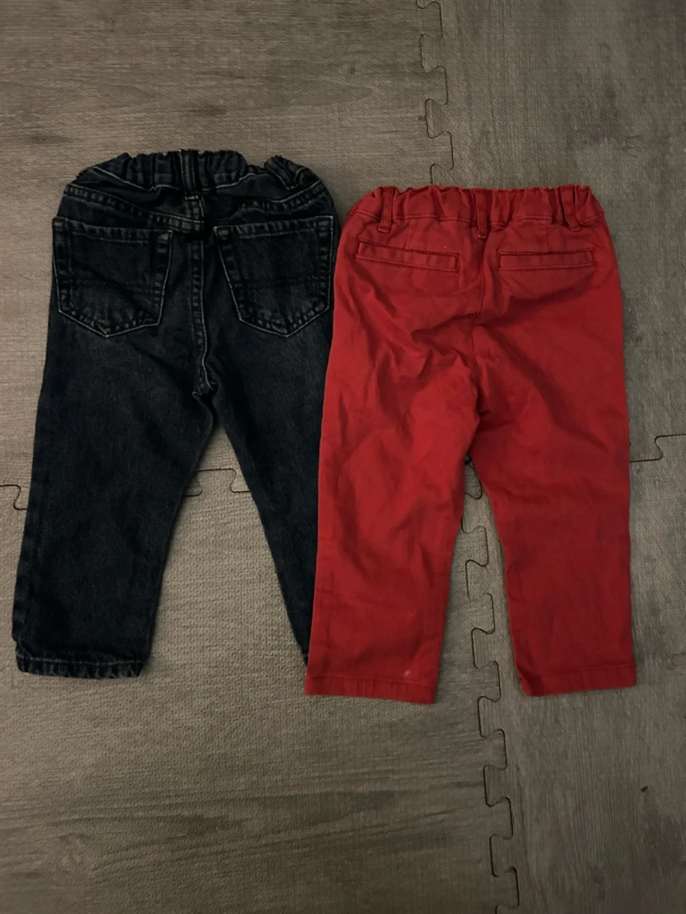 The Children's Place Red Pull-On Pants & Dark Denim Jeans Set
